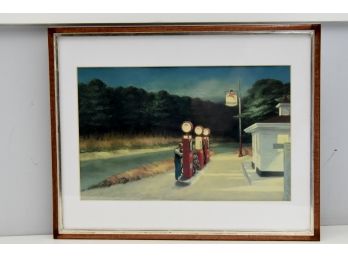 'Gas' By Edward Hopper Framed Print 14.5 X 12