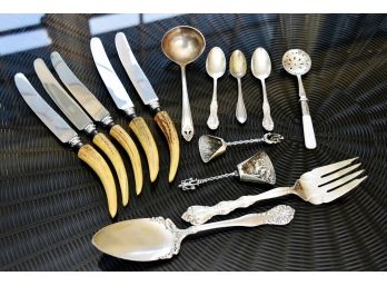 Assortment Of Antique Silver Plate Items And Knives