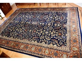 Hand Woven Blue Area Carpet 106 X 142