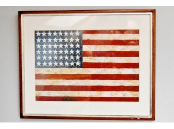48 Star American Flag Art 14.5 X 12 Framed