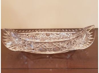 Vintage 12' Cut Glass Crystal Canoe Dish