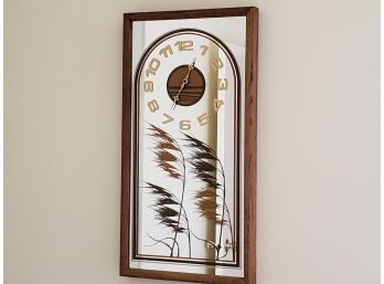 MCM Etched Wall Clock Mirror 13 X 25