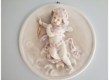 Vintage Molded Ceramic Angel Wall Hanging