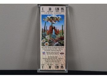 Super Bowl XXX Commemorative Game Ticket Paperweight