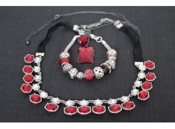 Red Costume Jewelry Necklaces & Bracelet