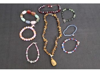 Rock Necklace & Bead Bracelets