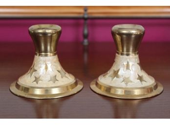 Brass Enamel Star Candlestick Holders Made In India