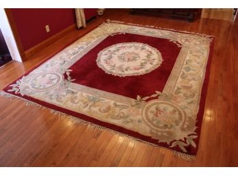 Plush Wool Area Carpet - Recently Cleaned 8 X 9.5 Ft