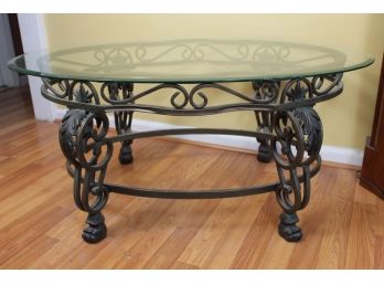 Modern Beveled Glass Top Coffee Table