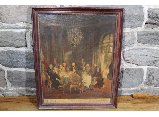 Ambassador Beer 'Round Table Of Frederick The Great At Sans Souci' Framed Ad Poster
