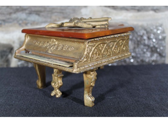 Piano Music Box With Butterscotch Lid