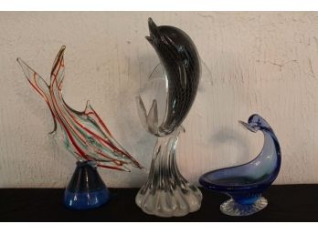 Glass Dolphin, Fish & Duck