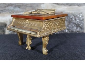 Piano Music Box With Butterscotch Lid