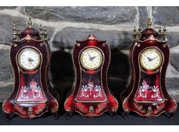 Three Ballerina Music Playing Clocks (Read)