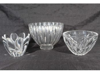 3 Glass Bowls Including Orrefors, Villeroy & Boch