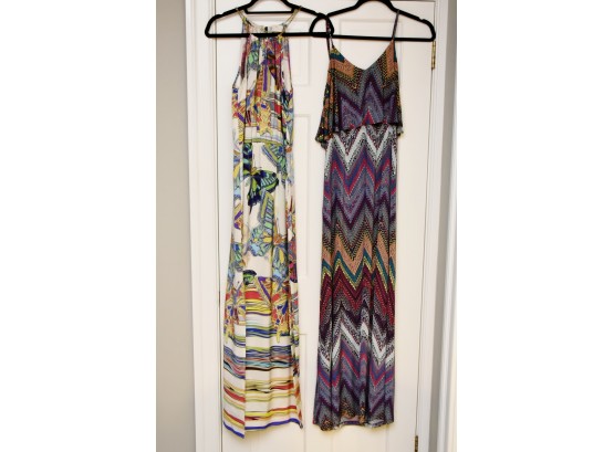 Pair Of Funky Multicolored Womans Dresses Size Small