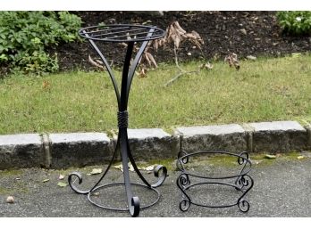 Wrought Iron Plant Stand Side Table