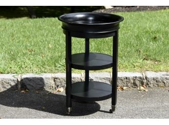 3 Tier Black Side Table With Removable Top Tray 18 X 27