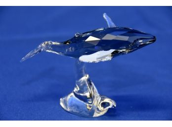 Swarovski Crystal 'Young Whale' Signed By Stefanie Nederegger