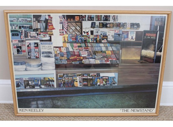 'The Newsstand' 1985 Framed Print By Ken Keely 35 X 25