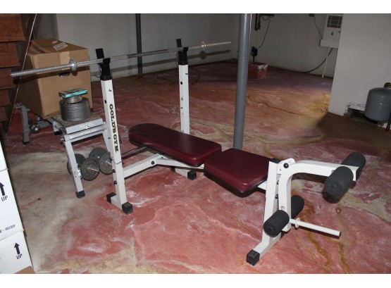 Golds Gym Bench & Leg Press With Weights