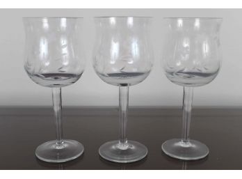 Trio Of Etched Wine Glasses