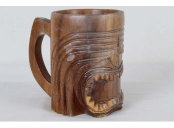Monkeypod Wood Carved Tiki Mug