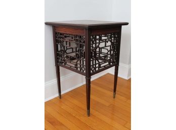 Vintage Asian Style Fretwork Side Table (Read)