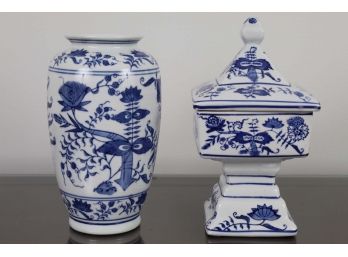 Vienna Woods Fine China MCMXCII Vase & Lidded Dish