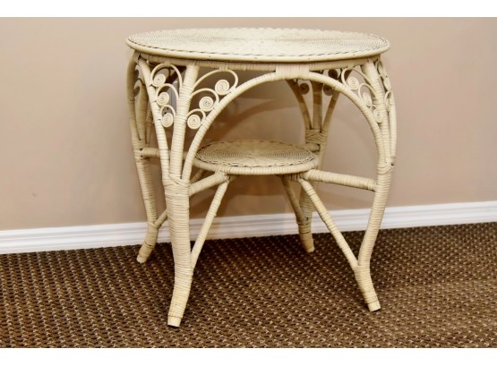Round Wicker Side Table 24 X 24