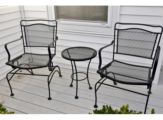 Black Wrought Iron Outdoor Seating Area