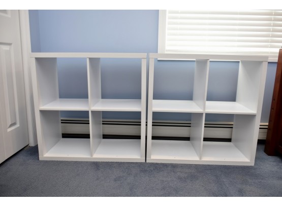 Two White Cubby Organizers
