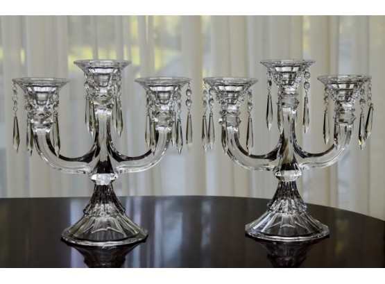 Spectacular Pair Of Glass Drop Crystal Candelabra's