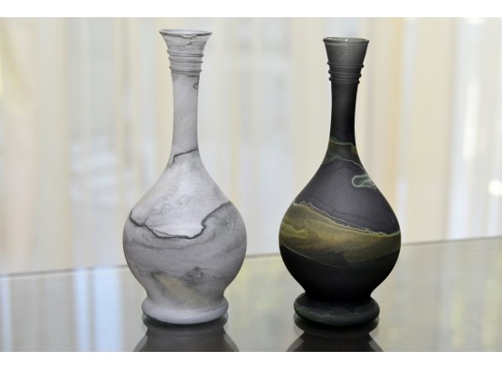 Pair Of Art Glass Vases
