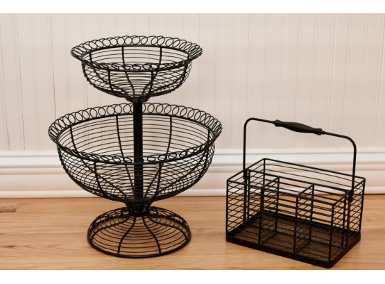 Wire Display Rack And Matching Napkin Holder