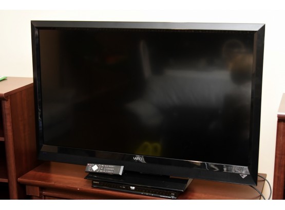 Vizio 47' Television With Remote And Blue Ray Player