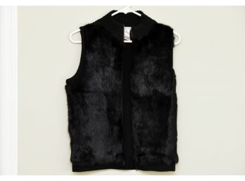 Lauren Hansen Rabbit Fur Zippered Vest Size M