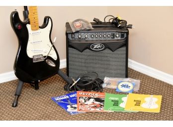Spectrum Strat Electric Guitar Peavey VYPYR  Amp Including Strings, Picks Stand And More...
