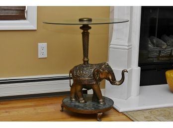 Bombay Company Copper And Marble Base Elephant Side Table 23 X 25
