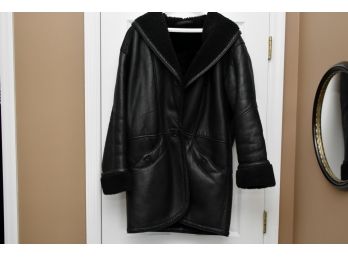 Leather Coat Size S/P Sawyer Of Napa
