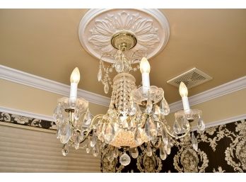 Incredible Schonbek Crystal And Brass Chandelier 24' Wide And 24' Drop