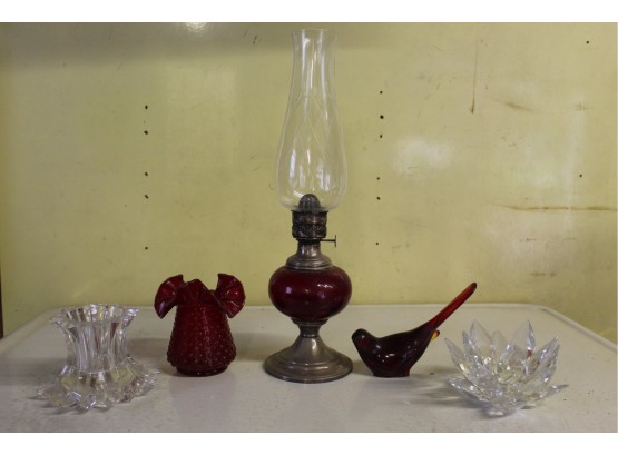 Red Lamp & Vases