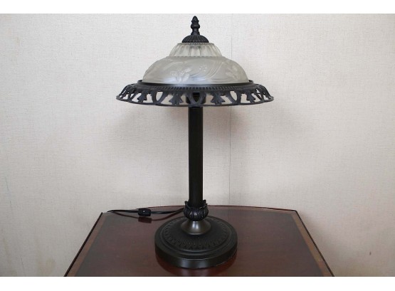 Vintage Frosted Glass Shade Lamp