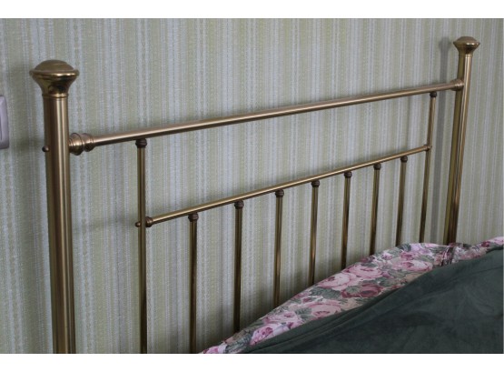 Gold Toned Headboard     84W X 77D X 56H (Item Upstairs, Must Be Disassembled)