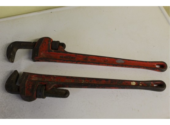 Pair Of Ridgid 24” Heavy Duty Cast Iron Pipe Wrenches