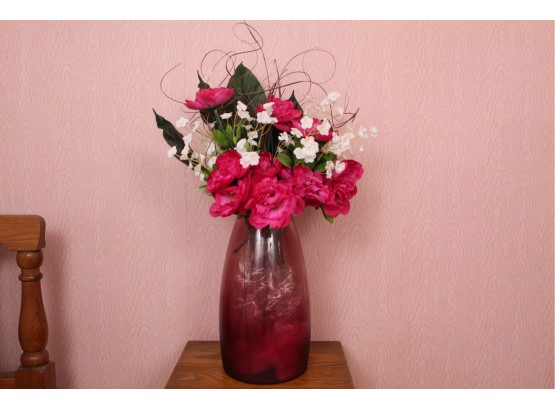Pink Vase With Decorative Flowers