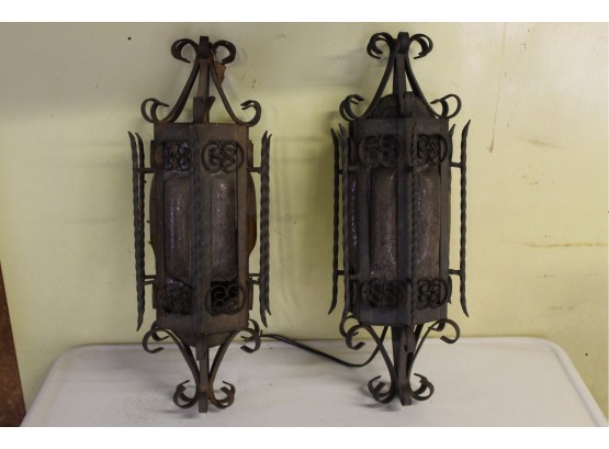 Pair Of Antique Wall Sconces     23Height