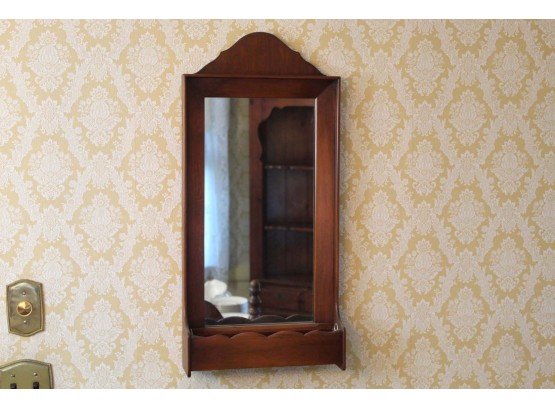 Wooden Mirror With Shelf     13W X 4.5D X 28H