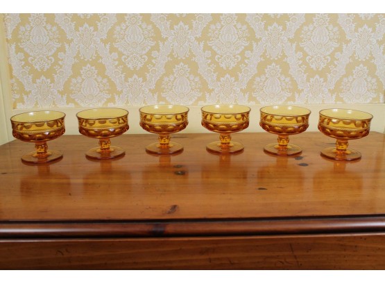 Set Of 6 Amber Dessert Glasses