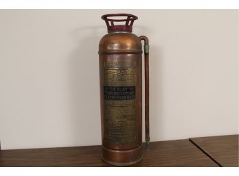 Antique Brass & Copper Buffalo Fire Extinguisher     7W X 24H
